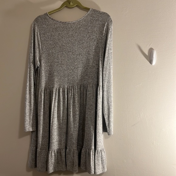 Heather grey float baby doll long sleeve dress - Picture 5 of 7